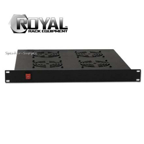 Royal Racks 1U w/ 4 Cooling Fans Rack Mountable AV Rack Mount Black Fan ROY1246 - Picture 1 of 1