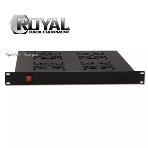 Royal Racks 1U con 4 ventiladores de refrigeración estante montaje en rack AV ventilador negro ROY1246 - Imagen 1 de 1