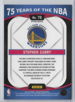 その他 2021 Stephen Curry Prizm 75th PSA 9 Stephen Curry 2021 Prizm #154 Blue NBA 75th Anniversary