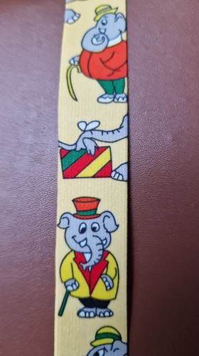 Vintage Kids Elephant BRACES in Yellow Suspenders Cartoons Geek ZE77 - Picture 4 of 6