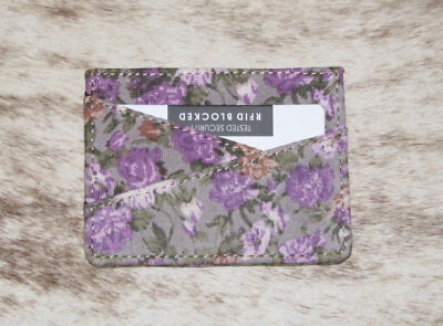 Myra Bags #8692A Canvas ''Purple Lavender'' 4''x3'' ID, Card Holder~RFID Blocking
