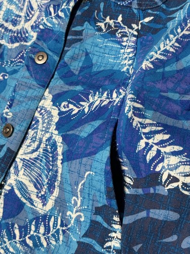Ruby Rd. 100% Cotton Classy Blue Floral Paisley Look Denim Jacket - Size 10 - Picture 13 of 14