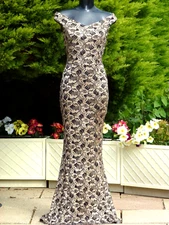 SISTAGLAM Bardot Maxi Dress Size 08 UK Evening Wedding Cruise Cocktail PROM 2