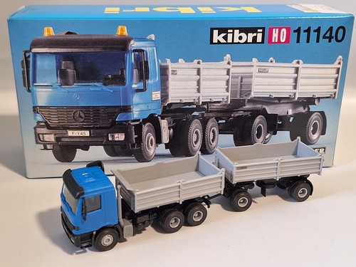 Kibri 11140 MB Actros Dump con remolque H0 1:87 kit modelo construido embalaje original | Zustand: Gebraucht