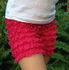 MADE IN USA Girls Stretch Lace Ruffle Bloomer Shorties Dance Chic Baby Rose