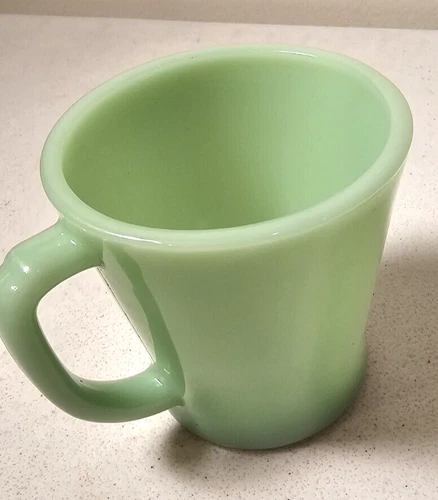 Vintage Jadeite Fire King C Handle Coffee Cup Mug Anchor Hocking 8oz