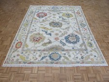 7'10 x 9'10 Hand Knotted Ivory Oushak Oriental Rug G10941