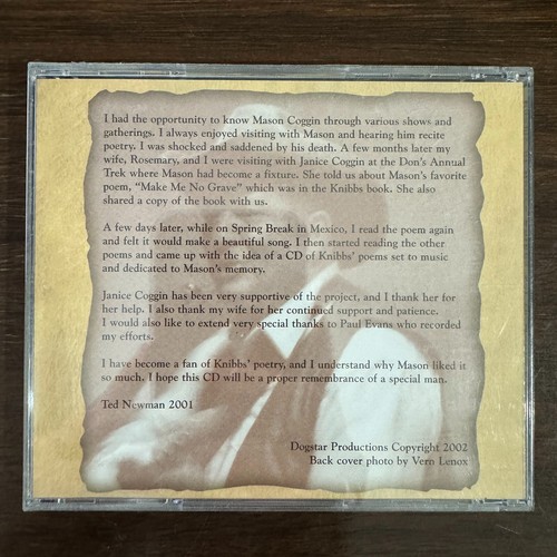 COWBOY POETRY - MAKE ME NO GRAVE (CD) 2002!! HENRY HERBERT KNIBBS / TED NEWMAN - Picture 2 of 2