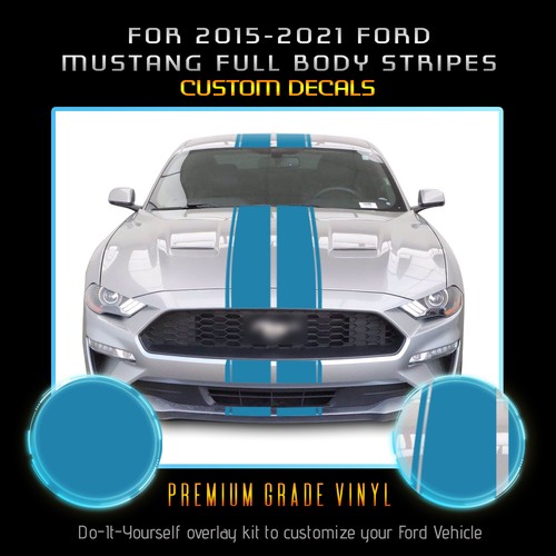 For 2015-2021 Mustang Full Body Rally Racing Stripes Graphic Decal - Matte Vinyl - Picture 20 of 23