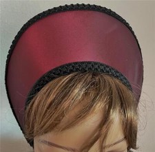 Tudor French Hood Renaissance Anne Boleyn Headpiece Burgundy  Black