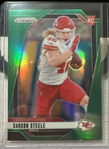 Carson Steele 2024 Prizm Green Rookie #377 Kansas City Chiefs