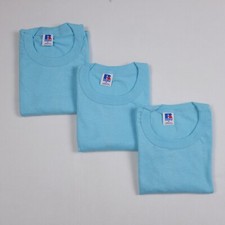 Vintage Russell Athletic Adult M Robin Egg Blue Basic T-Shirt - Lot of 3