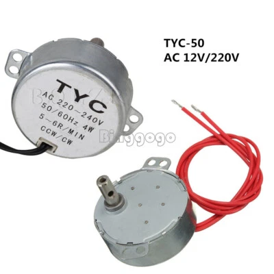MARKENLOS AC 12V/220V 5/6RPM 50/60Hz 4W CW/CCW Synchronous Motor For Microwave TYC-50