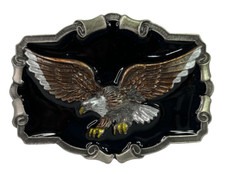 BELT BUCKLE PATRIOTIC EAGLE GREAT AMERICAN BUCKLE CO USA QD-1243 1983 BB4