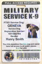 Holographic Military PTSD Working Dog ID Badge Service Dog K-9 ID Card 17