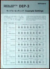 Roland DEP-3 Digital Effects Example Settings Booklet Original Quick Lookup Book