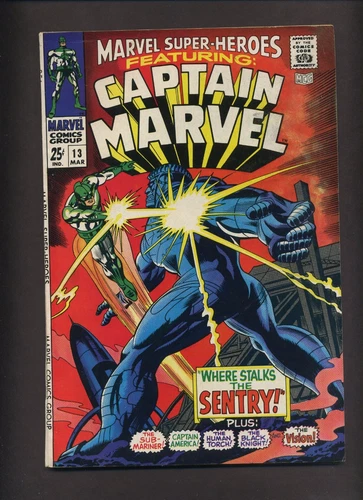 Marvel Super-Heroes 13 (VG+) 1st app Carol Danvers! Captain Marvel 1968 R178