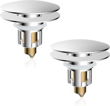 2 Pack Universal Bathroom Sink Stopper, Pop Up Sink Drain Strainer with Hair