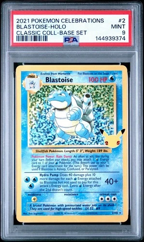 2021 POKEMON CELEBRATIONS CLASSIC COLLECTION #2 BLASTOISE-HOLO PSA 9