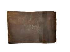 Genuine Leather Journal Cover Rustic Brown Handmade Notebook Cover w/ Pocket A5