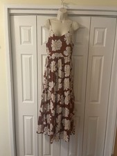 Gap Floral Cotton Lined Maxi Dress Size 10, Flowy and Flattering