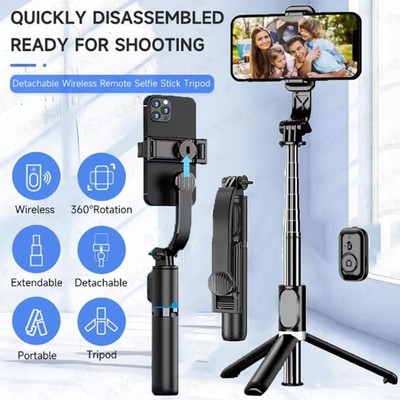 Phone Selfie Stick Travel Tripod Wireless Remote Extendable for iPhone/Android