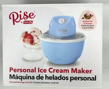 Rise By Dash Personal Ice Cream Maker 2 Scoop .25 Quart New in Box Blue Dessert