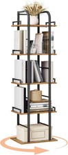 5 Tier Rotating Bookshelf Freestanding Corner Bookshelf 360 Spinning Bookcase