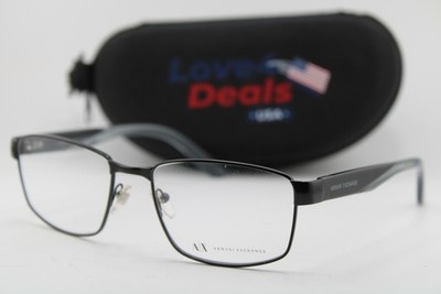 NEW ARMANI EXCHANGE AX 1036 6063 BLACK CLEAR GUNMETAL AUTHENTIC EYEGLASSES 55-18