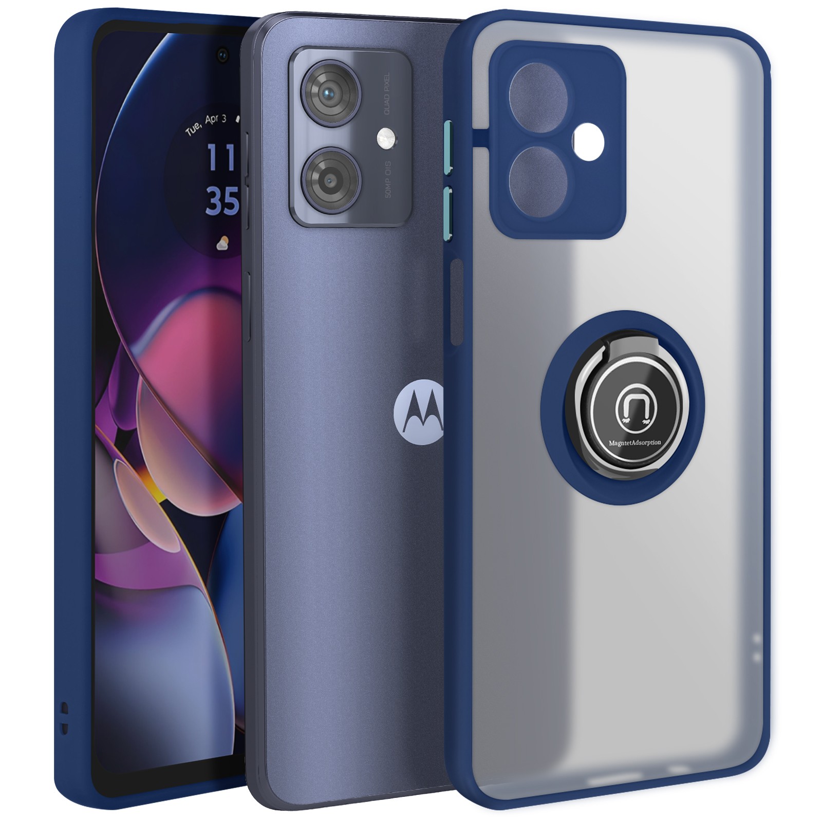 Etui Moto G54 bleu nuit ideal pour regarder vos videos en deplacement