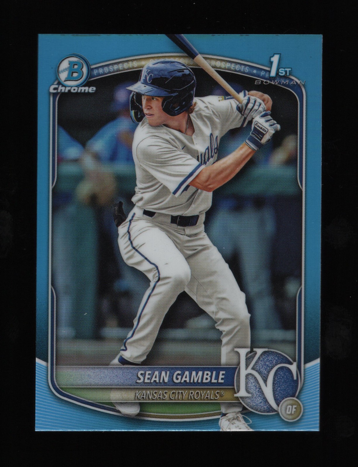 2025 Bowman Draft Sean Gamble Sky Blue Refractor 1st Bowman Chrome KC Royals