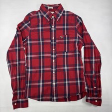 Abercrombie Fitch Button Down Shirt Mens Medium Plaid Muscle Long Sleeve