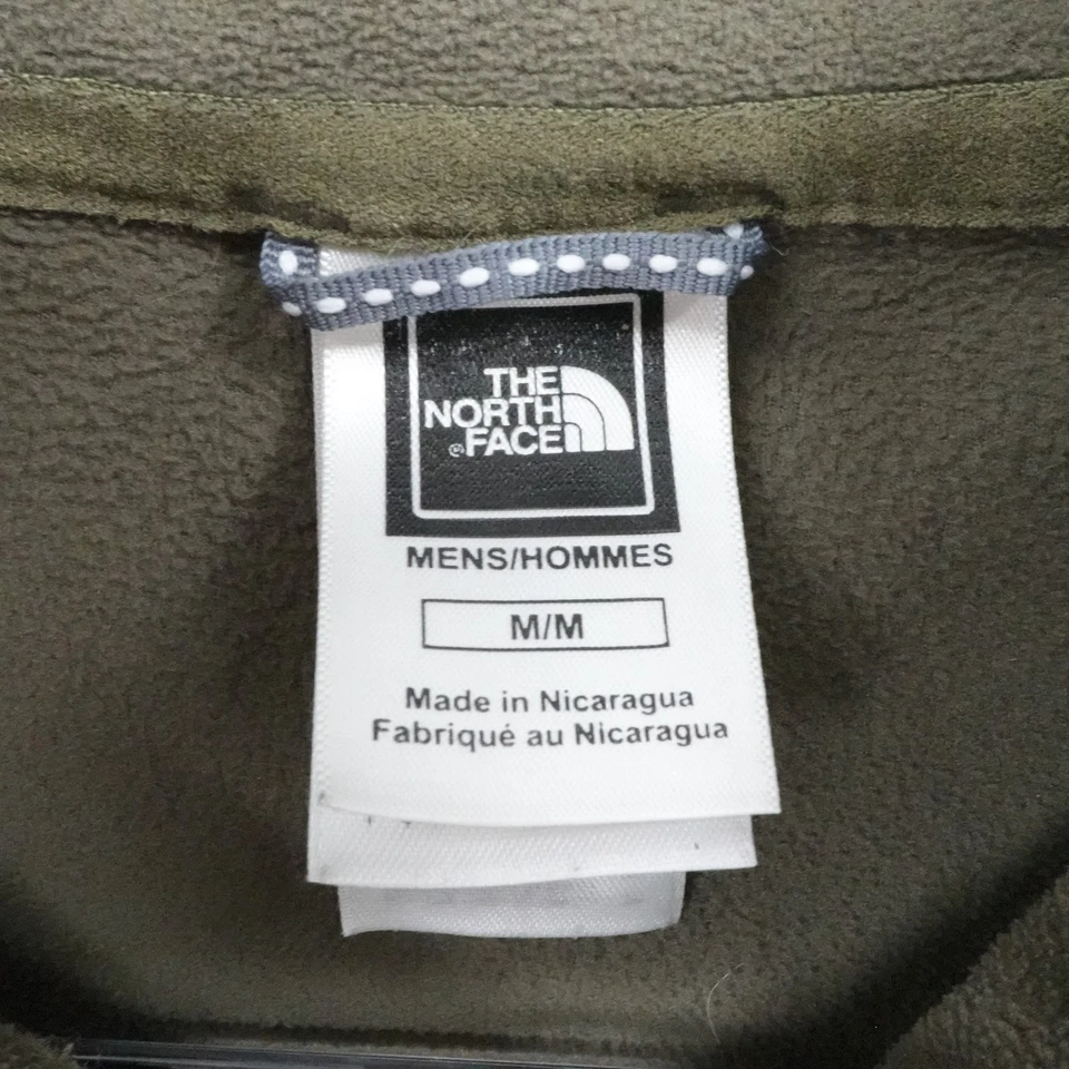 Pullover North Face Para Hombres Medio Verde TKA 100 Polar Cuarto Cremallera Aire Libre Senderismo Foto 3 de 4