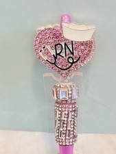 Beaded Pen Custom Gifts BLING Basket fillers Collect Heart Nurse Pink