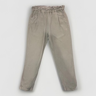 Thread & Supply Paperbag Pants Pleated Elastic Waist Beige Relaxed Women Large
