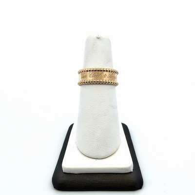 Van Cleef & Arpels Perlee Signature Ring 18K Yellow Gold Size 54