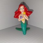 Lot Disney Little Mermaid Ariel & PVC Flounder Figurine Gold Shell Necklace  — photo 6