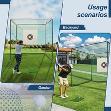 10X10X10FT Golf Practice Net Cage w/ Metal Fr...
