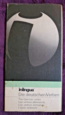 Inlingua Die Deutschen Verben ~ 1986 Fold-Out German Verb Chart ~ 12th Printing