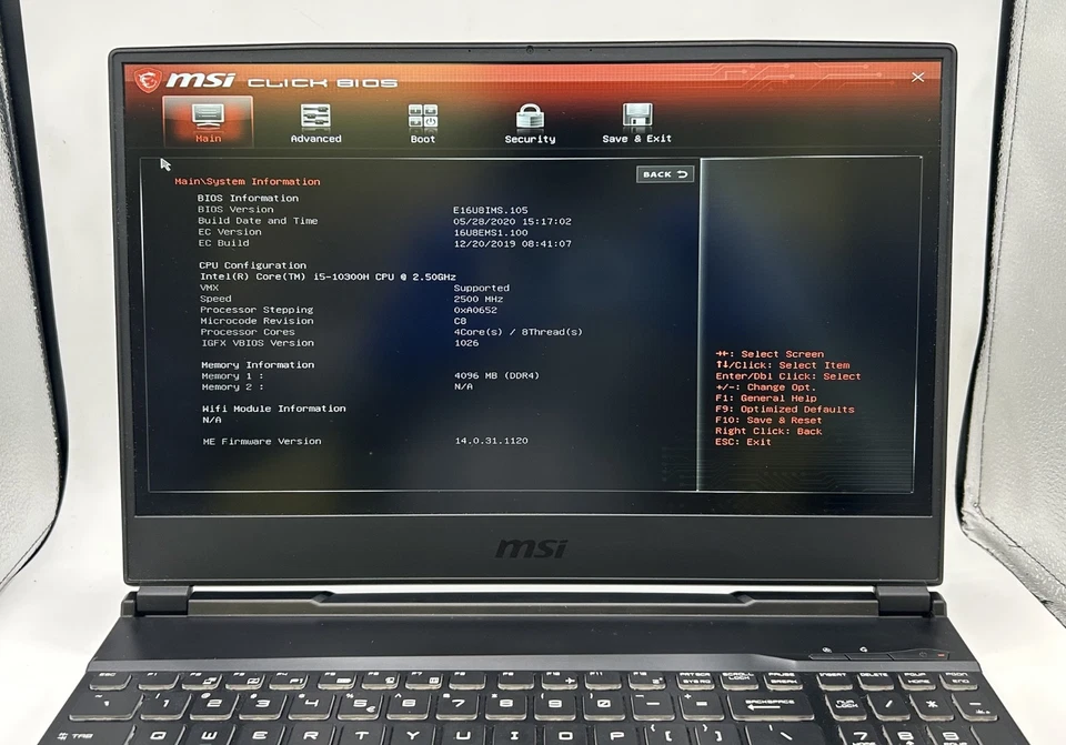 MSI GL65 Leopard 15" Gaming i5-10300H 2.5GHz 4GB RAM 128GB SSD GTX 1650 Sin OS Foto 3 de 4