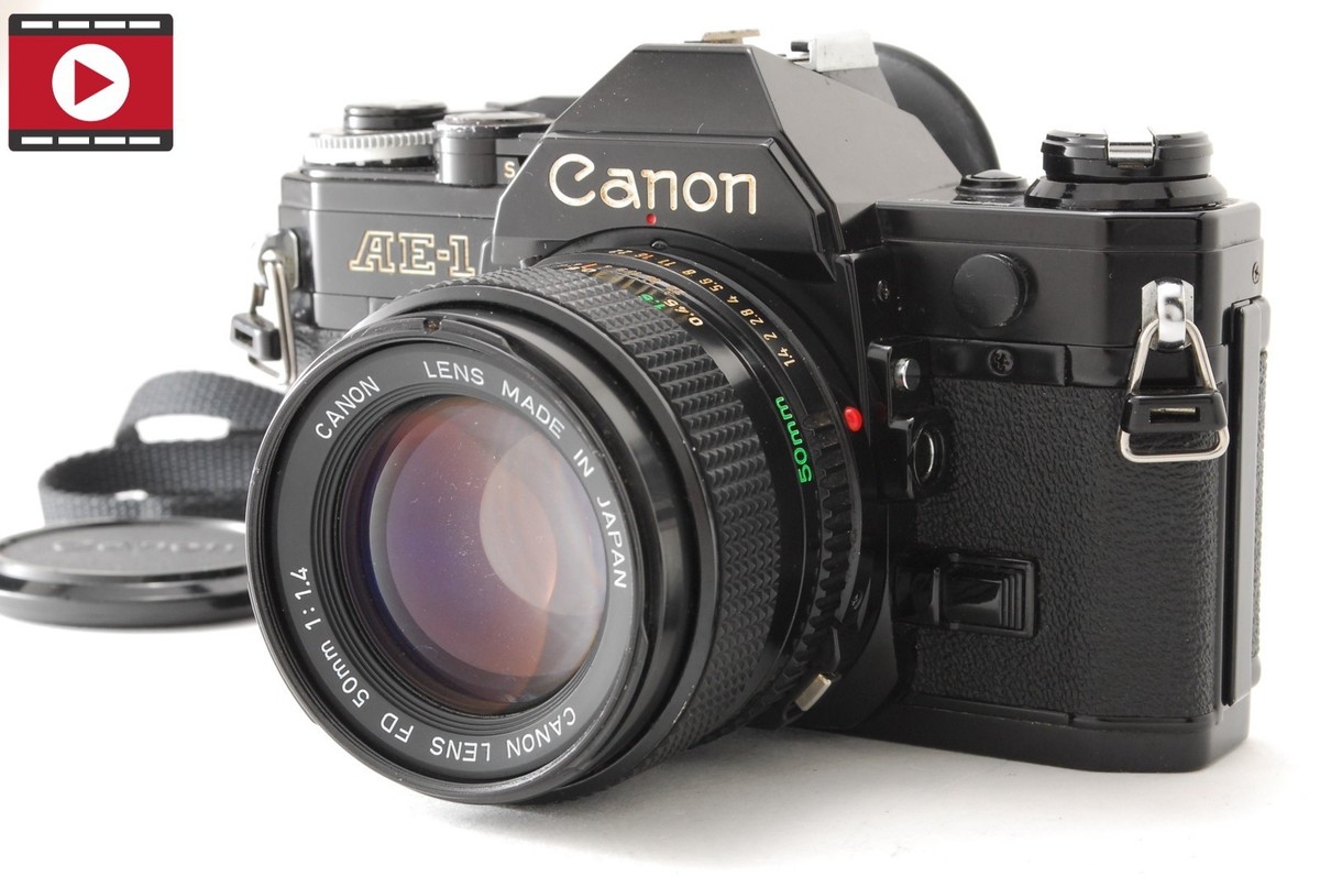 Canon AE-1 ブラック ＋ NEW FD 50mm F1.4 LL233 ▶︎[Exc+5] Canon AE-1 Black SLR Camera New FD NFD 50mm f1.4