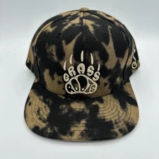Grassroots California Bear Paw Black Bleach Dye Snapback Size L/XL