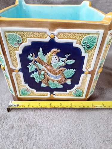 Antique Majolica Jardiniere "Joseph Holdcroft"? 1870-1920 - Picture 14 of 16