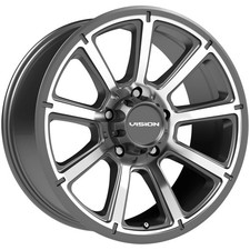 Vision 353 Turbine 17x8.5 5x5 -6mm Gunmetal Wheel Rim 17 Inch