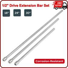 12 Drive Long Reach Extension Bar Set 3 Pcs18 24 30 Extended Cr-v Steel 12 Drive Long Reach Extension Bar Set 3 Pcs18 24 30 Extended Cr-v Steel