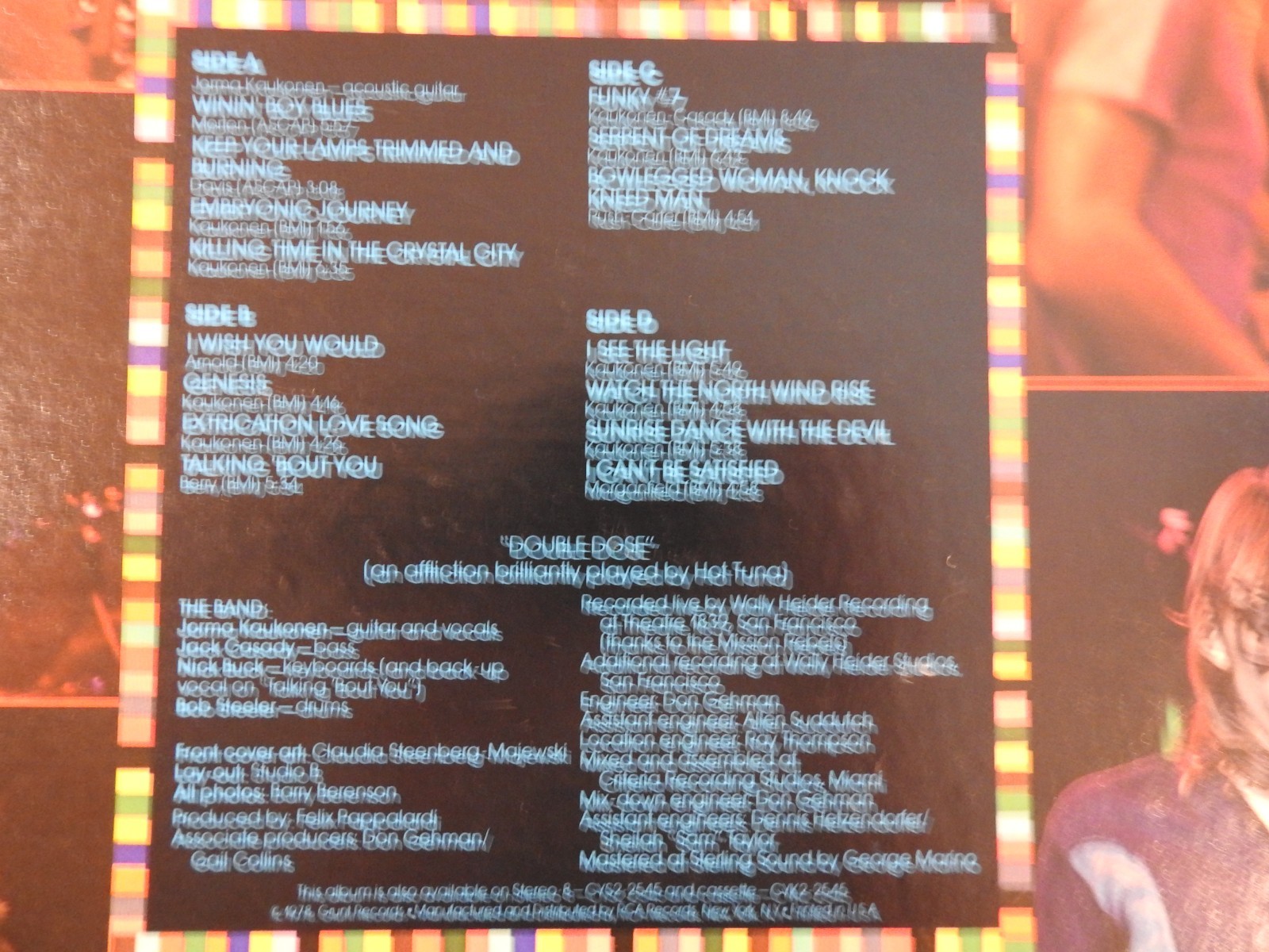 Hot Tuna "Double Dose" Pristine NEVER PLAYED 1978 2 Vinyl Set! See Photos!