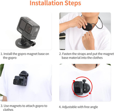 VRIG Magnetic Chest Mount,Magnet Body Mounts POV Selfie Holder Attach Accesso...