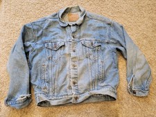 Vintage Levi's Denim Jacket Mens L Trucker Made USA 90s 70507-4890 Distressed