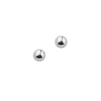 Cem Ohrstecker Kugel 5,0 Mm Poliert Rhodiniert 925/- Silber