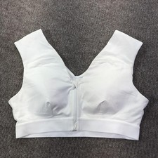 Tommie Copper Sports Bra Womens XL White Zip Front Compression Copper Znergy